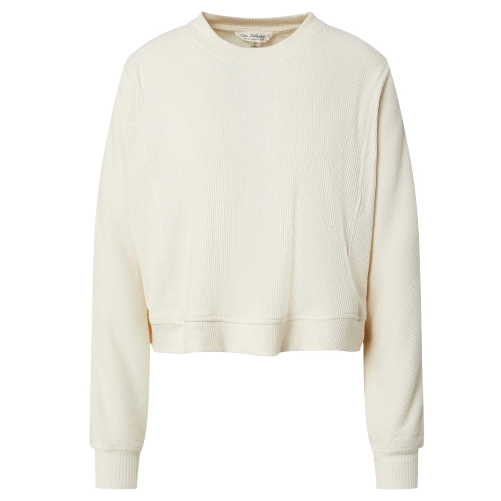 Miss Selfridge Ribbed Shirt Women Small Cream Minimalist